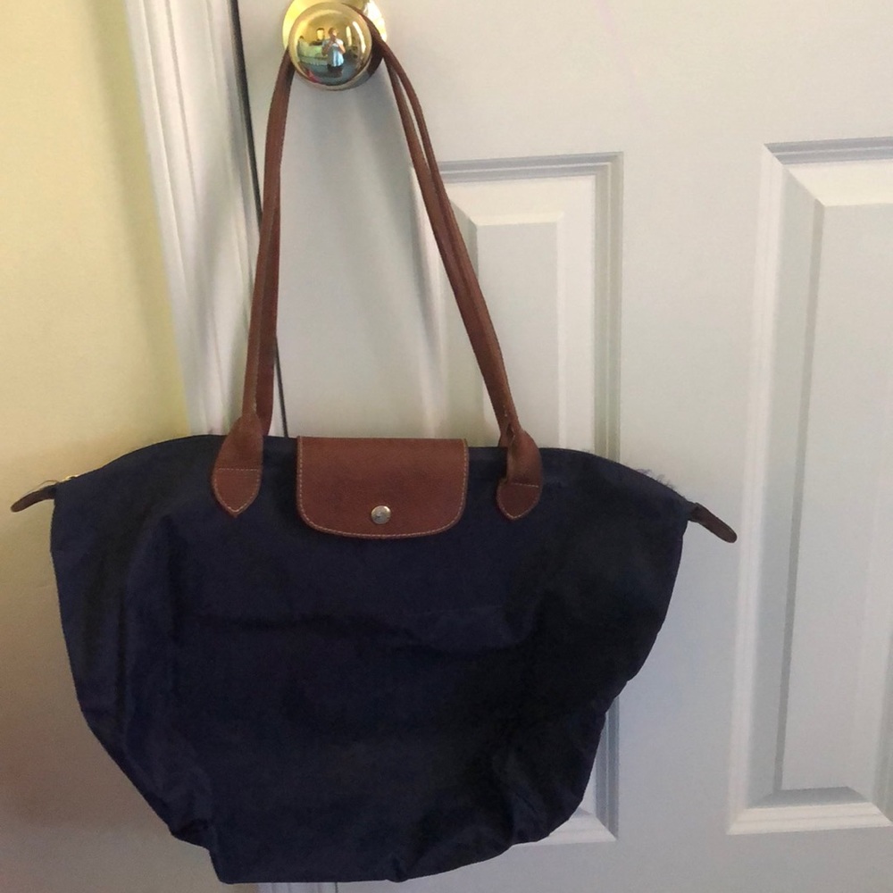 Longchamp Navy Le Pilage Large Nylon Shoulder Tote